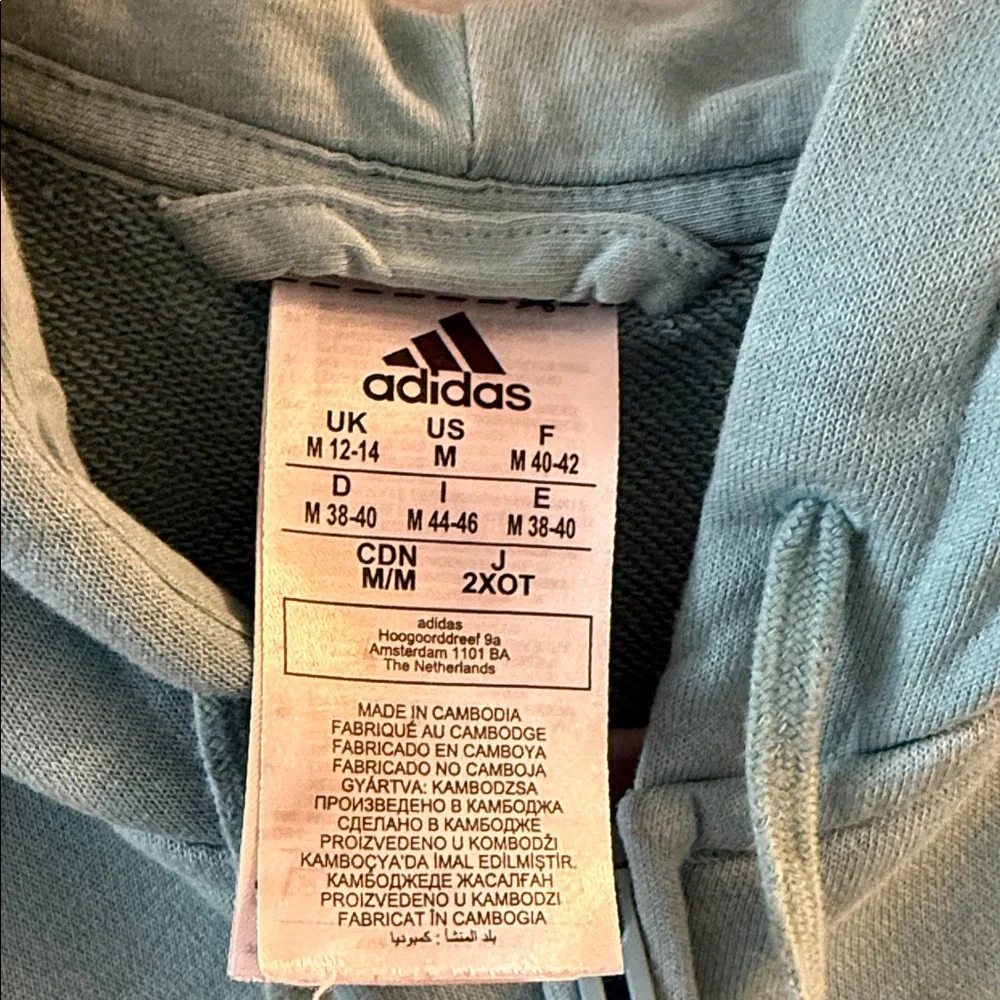 Adidas Kids Teal Zip-Up Hoodie - Picture 2 of 3